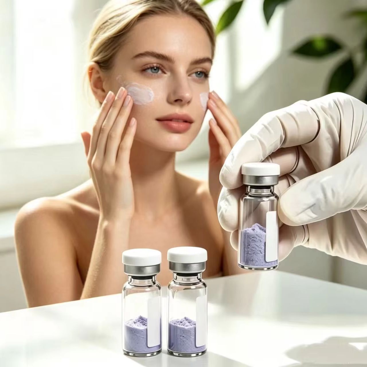 Luxury Skincare Brands - แอมพูลคิว 100 มก. คุณภาพสูง ผงฟรีซดราย บำรุงผิวหน้าให้ชุ่มชื้นล้ำลึก