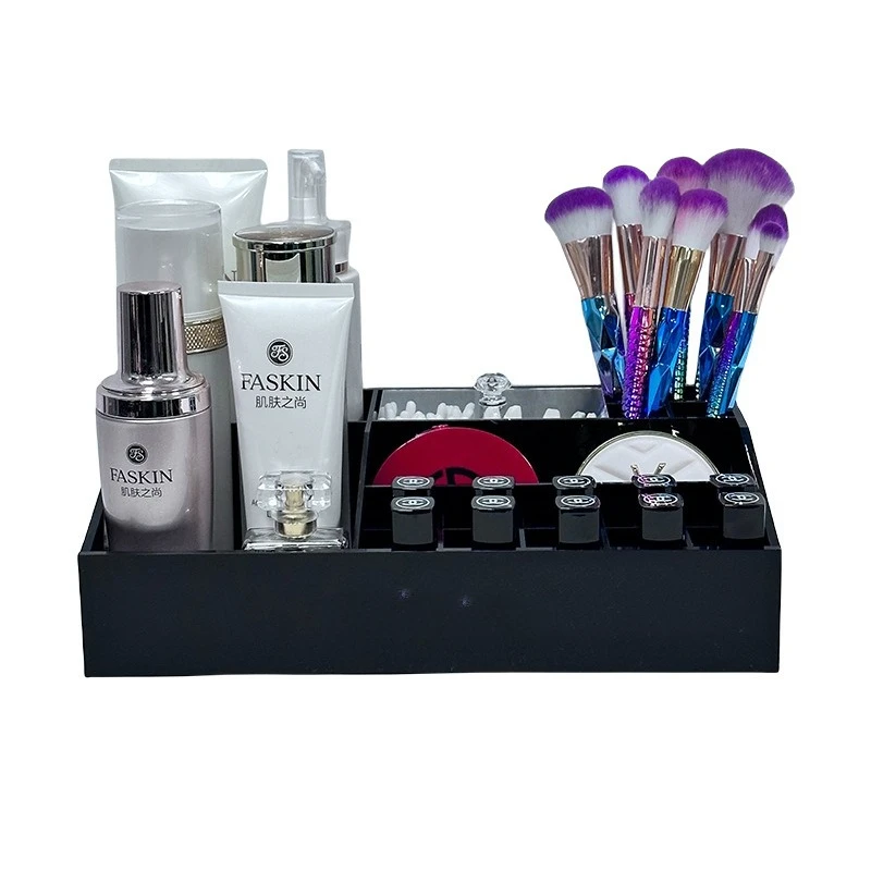 Luxury Skincare Tools - กล่องเก็บเครื่องสำอางอเนกประสงค์ ชั้นวางผลิตภัณฑ์ดูแลผิวบนโต๊ะเครื่องแป้ง ลิ้นชักเก็บของ ดีไซน์หรูหรา สำหรับจัดเก็บลิปสติก