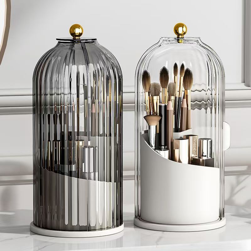 Luxury Skincare And Makeup Brands - 360 ° หมุนผู้ถือแปรงแต่งหน้าพร้อมฝาปิดหรูหราเครื่องสําอางค์ลิปสติก Eyebrow ผู้ถือดินสออายแชโดว์กล่องเก็บ