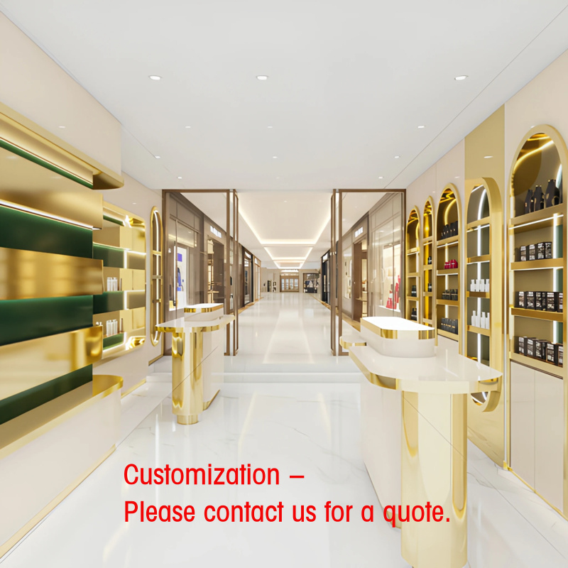 Luxury Skincare Shop - เฟอร์นิเจอร์ตกแต่งร้านน้ำหอมบูติกสุดหรูและเฟอร์นิเจอร์โชว์ผลิตภัณฑ์บำรุงผิว โครงการตกแต่งร้านเครื่องสำอางแบบกำหนดเอง