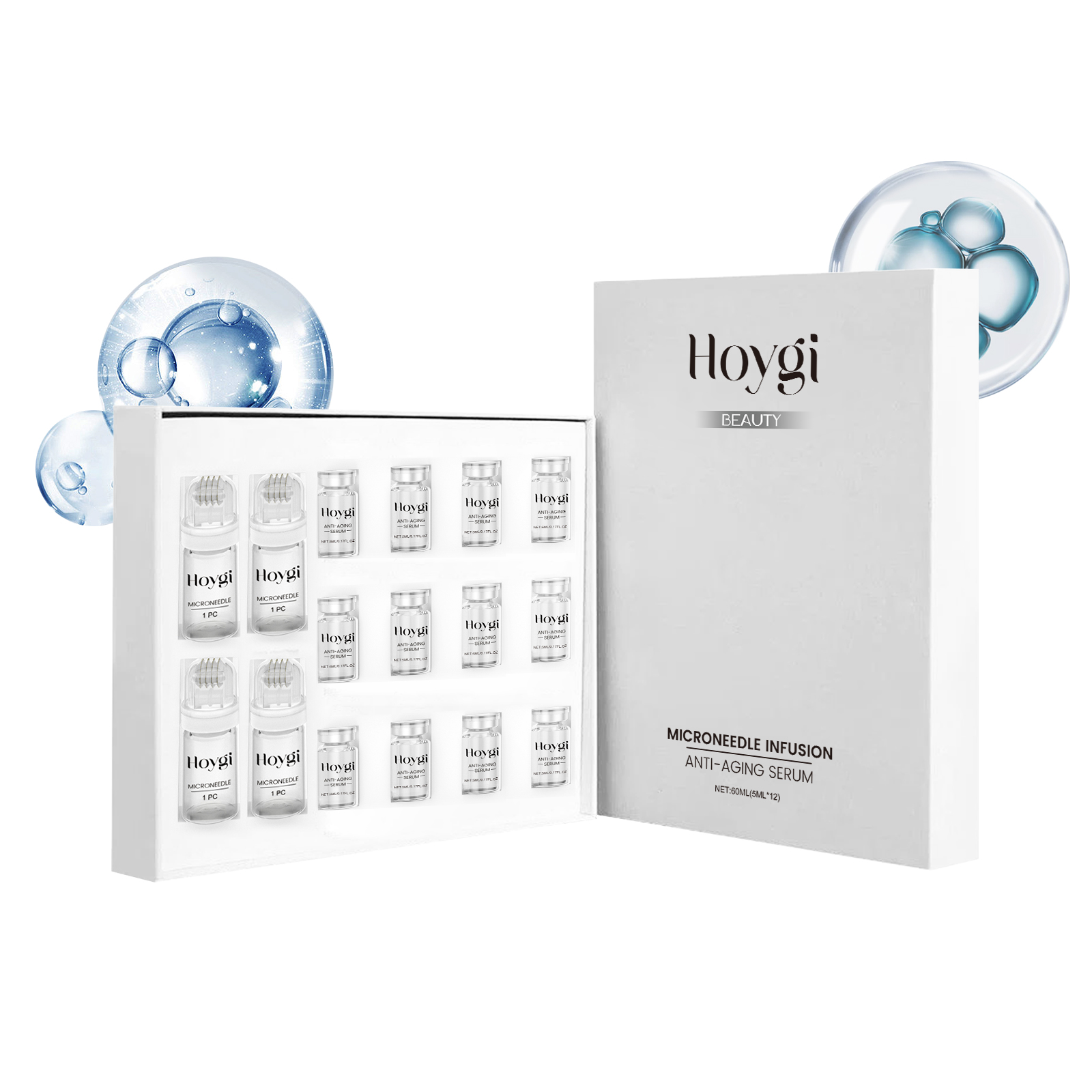 Luxury Skincare Brands - เซรั่มบำรุงผิวหน้ากระชับพร้อมลูกกลิ้งไมโครนีดเดิล ต่อต้านริ้วรอย กระชับผิว ชุ่มชื้น เอสเซนส์บำรุงผิวหน้า ลดเลือนริ้วรอย