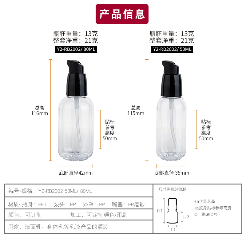 ขวดโลชั่นพลาสติก PET สีเขียวใส - Luxury Skincare Packaging บทวิจารณ์และราคา